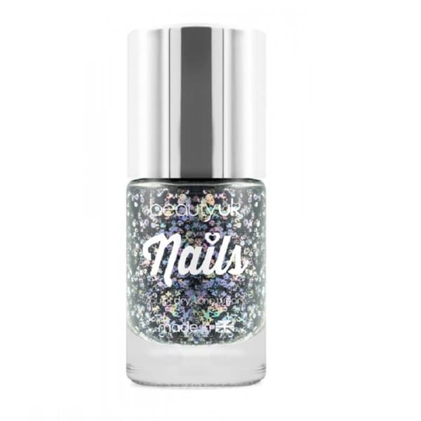 BeautyUK Beauty UK Glitter neglelakk - Midnight Sky Black
