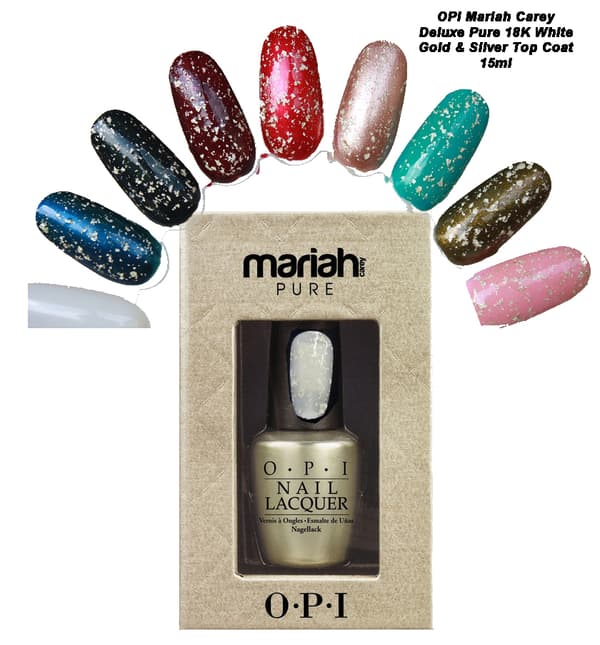 OPI Mariah Carey Deluxe Pure 18K White Gold & Silver Top Coat 15ml