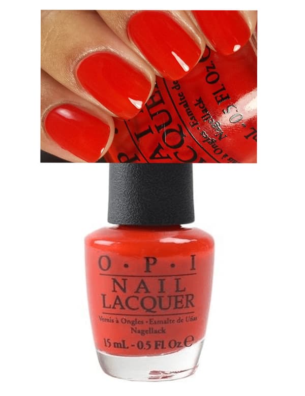 slightly orange toned red