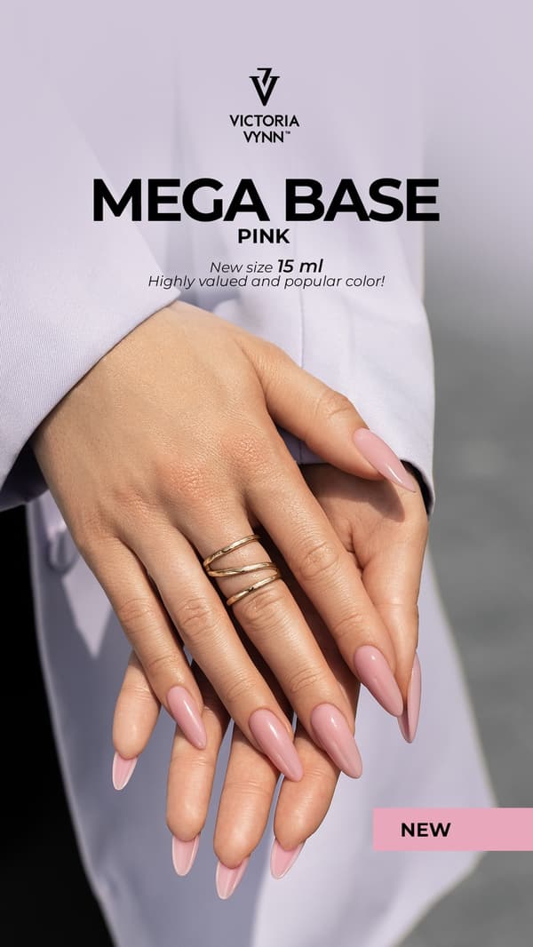 Gel Polish -  Mega Base - Pink - 15 ml - Victoria Vynn