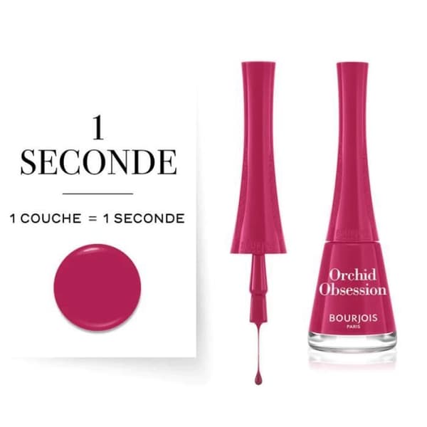 1 Second Nagellack - BOURJOIS - Orchid Obsession - Vit - Panoramaborste