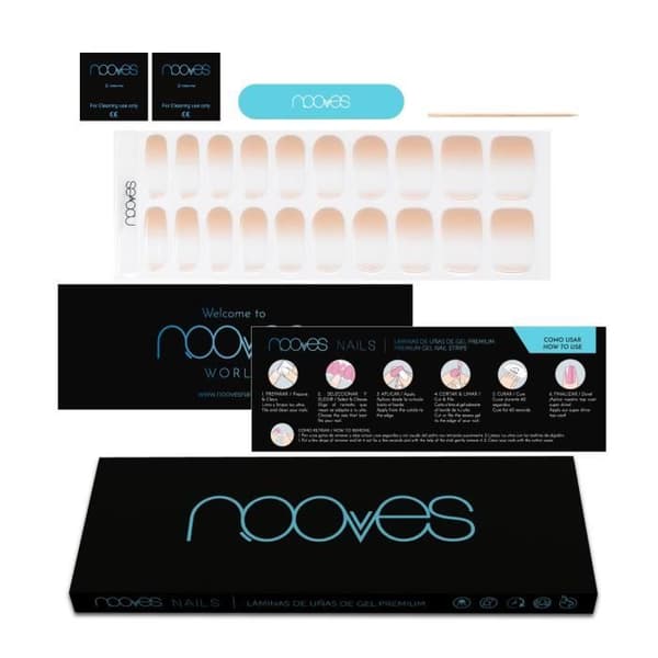 Gel Nail Stickers - NOOVES - Nude Baby Boomer - Lätt att Applicera - Hållbar Finish - Beige Färg