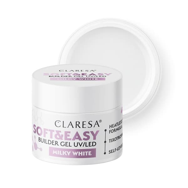 Claresa byggegel Soft&Easy gel mælkehvid 90g