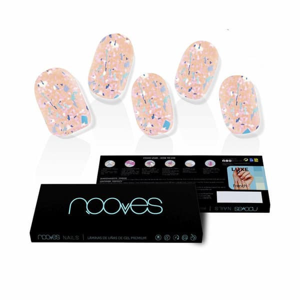 Falske negler Nooves Peach Galettes Gel Selvfestende metallisk