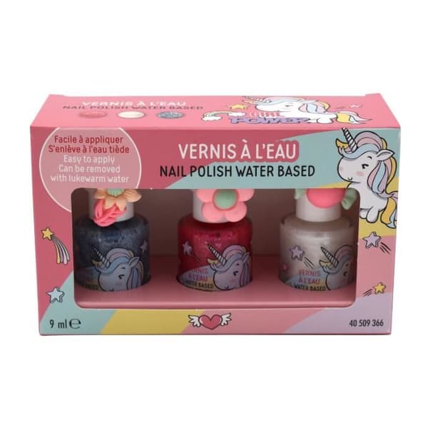 Nagellack - TA HAND OM DIG - Tjejkraft - 9 ml - Rosa, blå och vit pärlemor glitters - Magisk värld