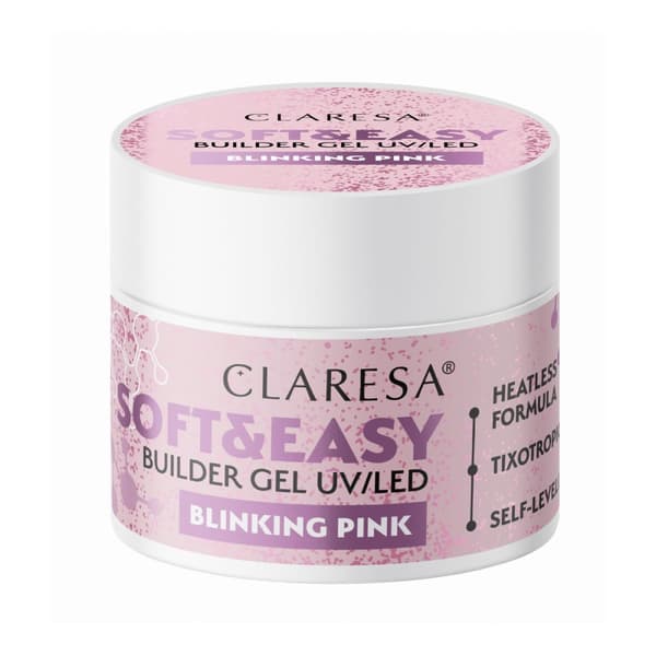Claresa byggegel Soft&Easy gel blinkende pink 45g