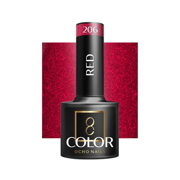 OCHO NAILS Hybrid neglelak rød 206 -5 g