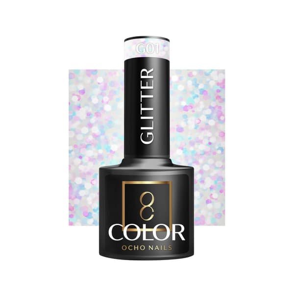 OCHO NAILS Glitter hybrid neglelak G01 -5 g