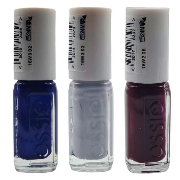 Essie - Set med 3 Mini Nagellack - 92 Aruba Blue/ 604 Press Pause/ 50 Bordeaux -