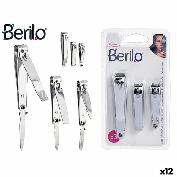 Nagelklippare Berilo 1703239 Silvrig Metall (12 antal)