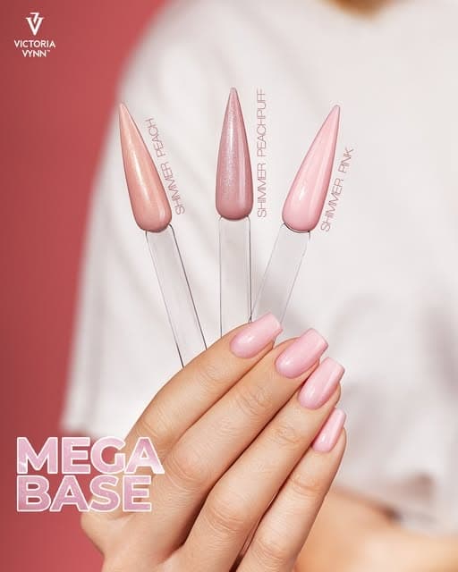Gel Polish - Mega Base - Shimmer Peach - 8ml - Victoria Vynn