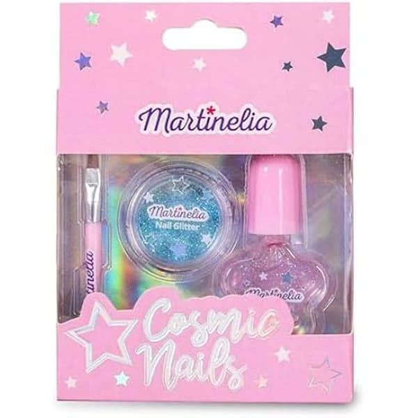 Nagellack - MARTINELIA - Cosmic Nails - Rosa Glitter - Manikyrsats för barn - Giftfritt