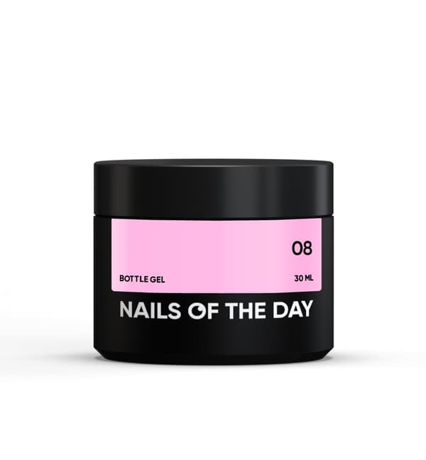 NAILSOFTHEDAY Pullogeeli 08 - viileä vaaleanpunainen geeli vahvistamiseen ja korjaamiseen, 30 ml