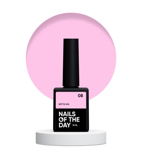 NAILSOFTHEDAY Bottle gel 08 - cool pink gel til styrkelse og reparation, 10 ml