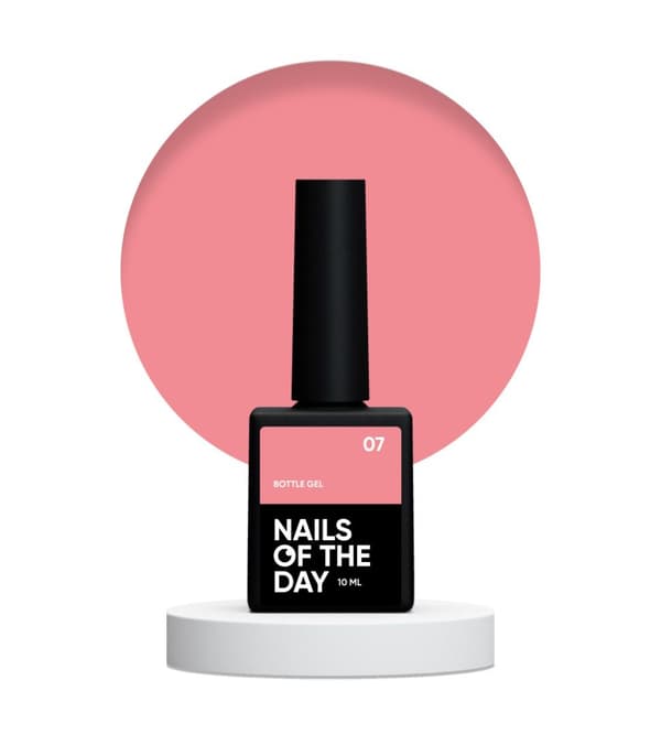 NAILSOFTHEDAY Pullogeeli 07 - korallinpunainen geeli vahvistamiseen ja korjaamiseen, 10 ml