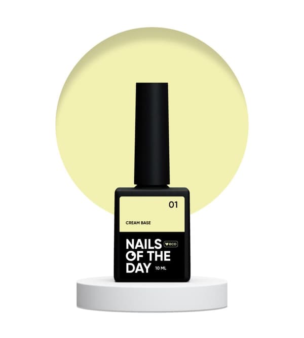 NAILSOFTHEDAY Krämbas 01 - pastellgul bas för känsliga naglar, 10 ml