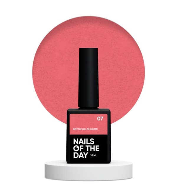 NAILSOFTHEDAY Pullogeeli Shimmer 07 - punainen hopealla kimalteleva geeli vahvistamiseen ja korjaamiseen, 10 ml