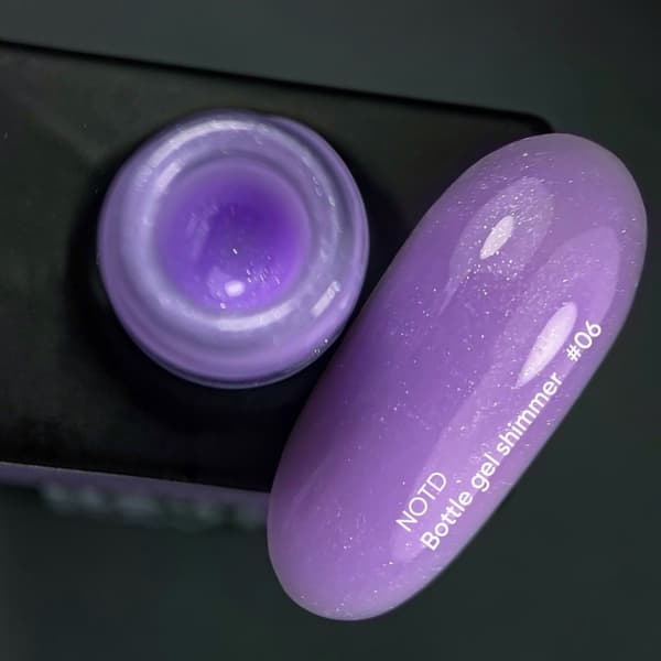 NAILSOFTHEDAY Pullogeeli Shimmer 06 - violetti hopea glitter geeli vahvistamiseen ja korjaamiseen, 10 ml