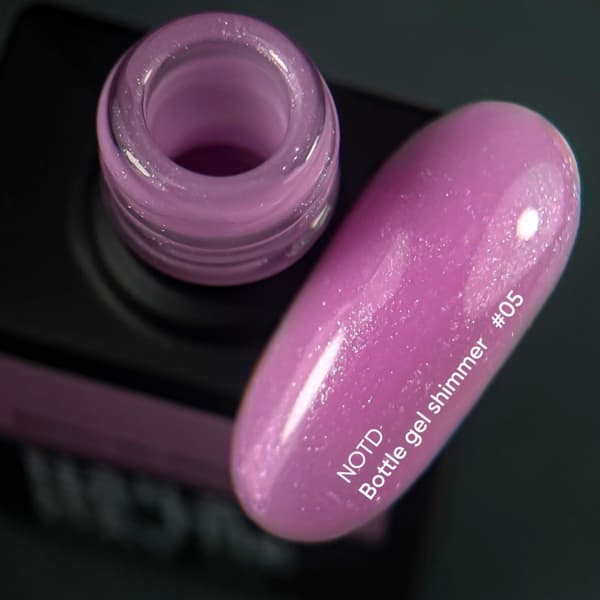NAILSOFTHEDAY Pullogeeli Shimmer 05 - viileä pinkki hopeisella glittergeelillä vahvistamiseen ja korjaamiseen, 10 ml
