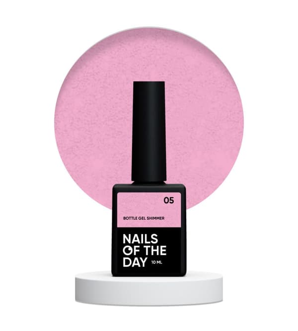 NAILSOFTHEDAY Pullogeeli Shimmer 05 - viileä pinkki hopeisella glittergeelillä vahvistamiseen ja korjaamiseen, 10 ml