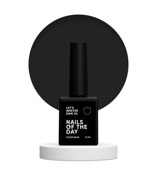 NAILSOFTHEDAY Let's Amsterdam Black - perfekt sort camouflage hybrid base, 10 ml