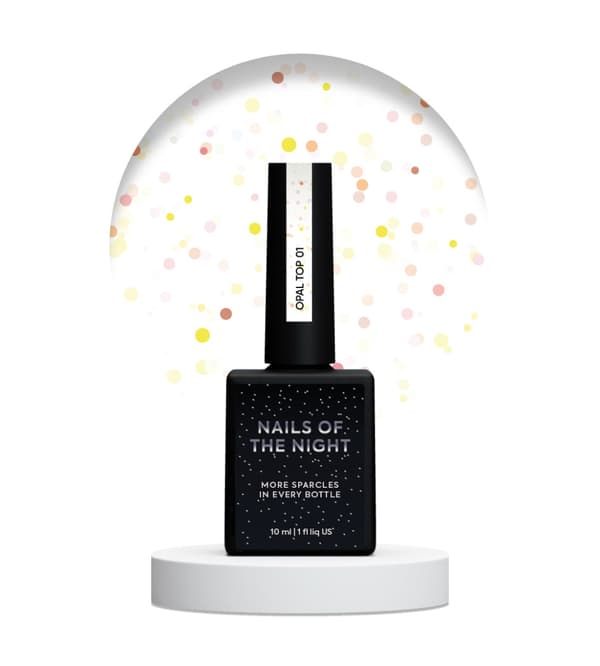 NAILSOFTHEDAY Opal top 01 - opaliserande transparent topp utan klibbigt lager utan UV-filter, 10 ml
