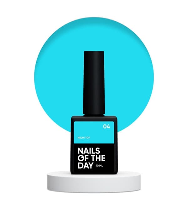 NAILSOFTHEDAY Neon top 04 - neonblå top uden klæbrig lag, 10 ml