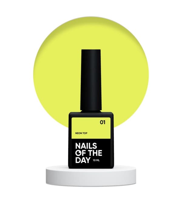 NAILSOFTHEDAY Neon top 01 - neon gul top uden klæbrig lag, 10 ml