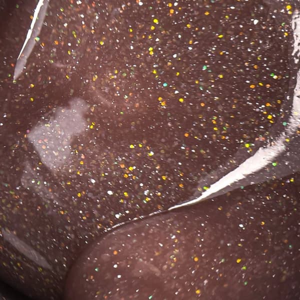 NAILSOFTHEDAY Polygel shimmer 06 - mørk beige akryl gel med partikler, 30 g