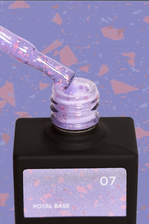 NAILSOFTHEDAY Potal base 07 - lilla base med kobberblade, 10 ml