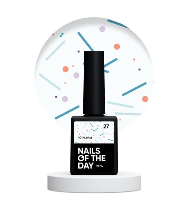 NAILSOFTHEDAY Potal bas 27 - delikat mjölkig bas med neonglitter, 10 ml