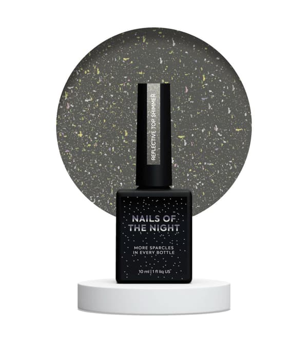 NAILSOFTHEDAY Reflekterende top Shimmer - top med guldreflekterende partikler uden et klæbrigt lag, 10 ml