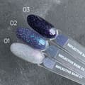 Miniatyrbillede 3 af 4: NAILSOFTHENIGHT Reflekterende base 01 - hybrid base med ""flash"" effekt med sølv-pink glitter, 10 ml