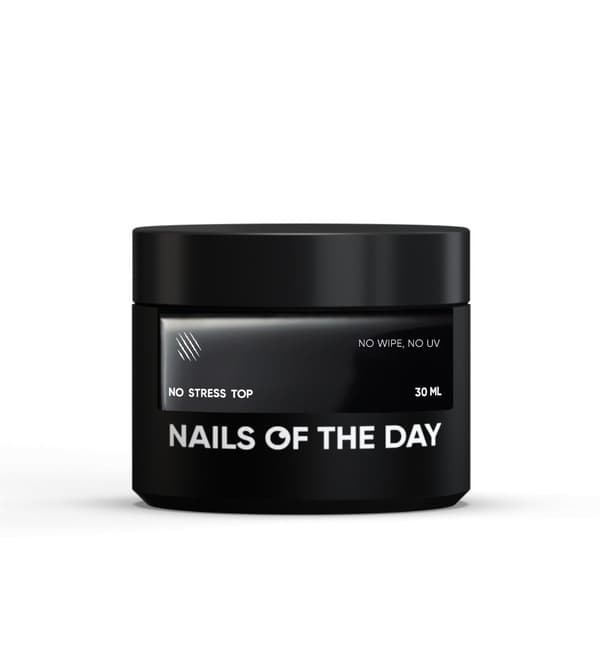 NAILSOFTHEDAY Ei stressiä, ei pyyhkimistä - kiiltävä toppi ilman tahmeaa kerrosta ja ilman UV-suodatinta, NAARMUTUNKESTÄVÄ, 30 ml