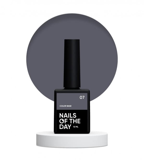 NAILSOFTHEDAY Farvebase 07 - grafitgrå neglebase, 10 ml