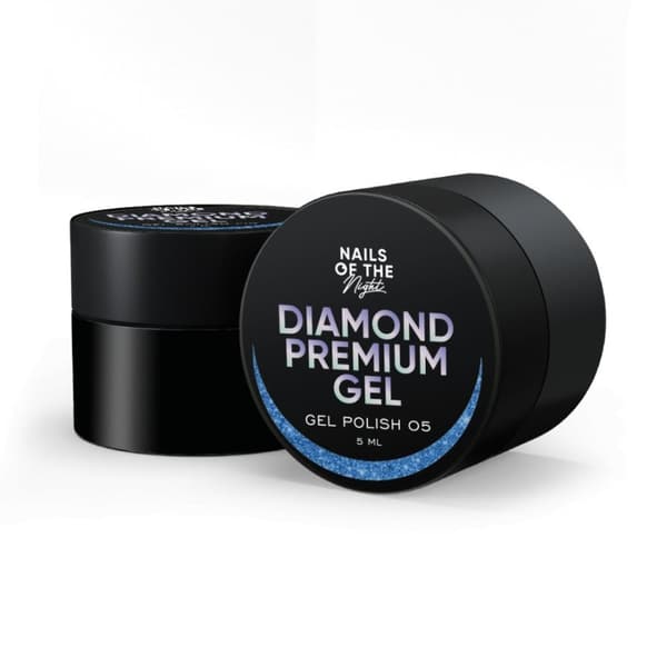 NAILSOFTHENIGHT Diamond Premium gel/gellack 05 - blått med metallflakes hybridlack, 5 ml