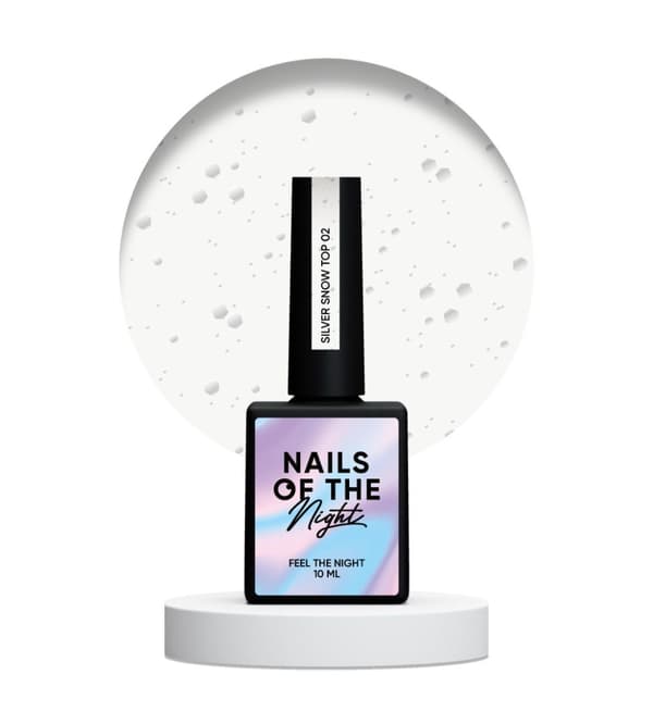 NAILSOFTHENIGHT Silver Snow - tarttumaton pintamaali epäsäännöllisillä hopeahiukkasilla, 10 ml