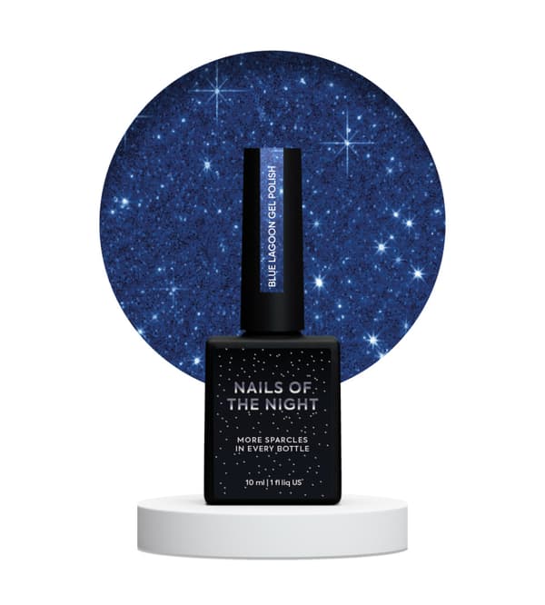 NAILSOFTHENIGHT Blue Lagoon - sininen hybridikynsilakka heijastavilla hiukkasilla, 10 ml