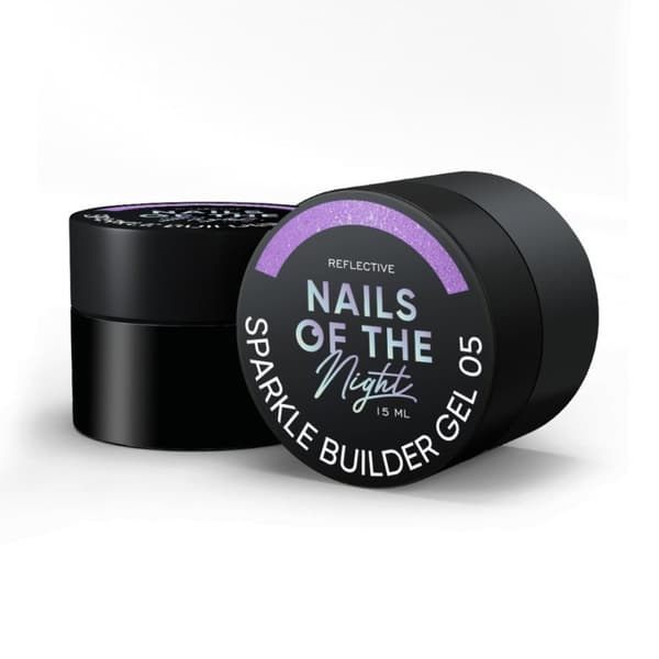 NAILSOFTHENIGHT Sparkle Builder gel 05 - lilla builder gel med reflekterende partikler, 15 ml
