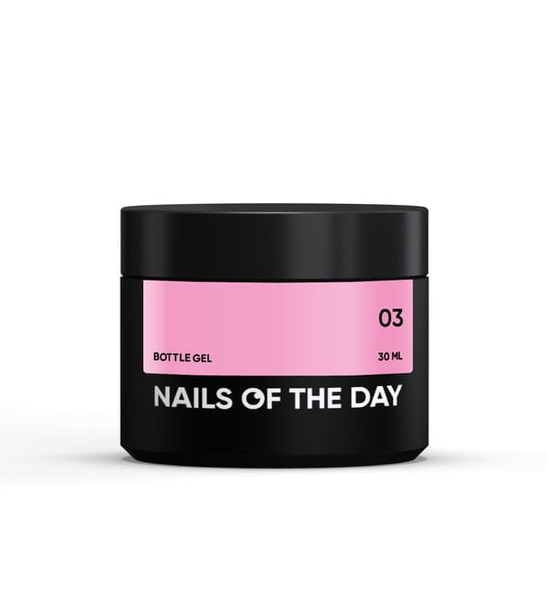 NAILSOFTHEDAY Bottle gel 03 - rosa gel för förstärkning och reparation, 30 ml