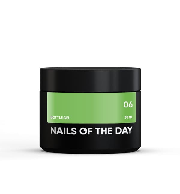 NAILSOFTHEDAY Bottle gel 06 - grön gel för förstärkning och reparation, 30 ml