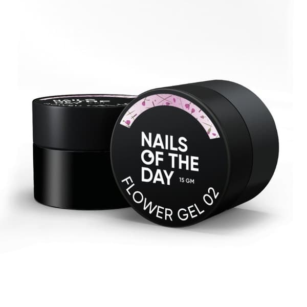 NAILSOFTHEDAY Build gel Flower 02 - pink builder gel med blomster, 15 ml