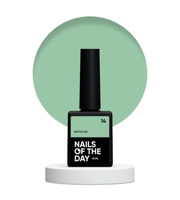 NAILSOFTHEDAY Bottle gel 14 - täckande grön gel för förstärkning och reparation, 10 ml