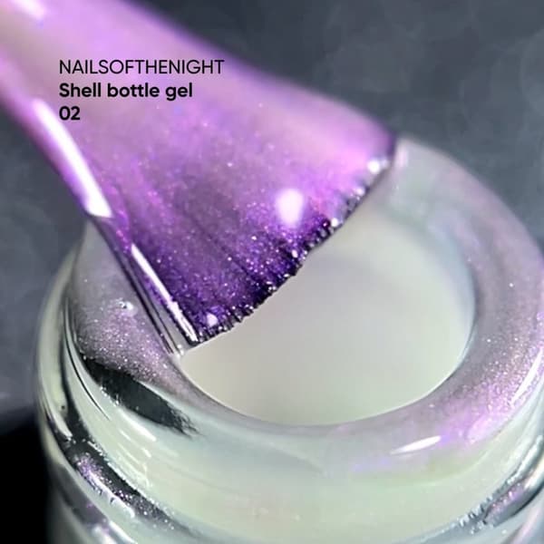 NAILSOFTHENIGHT Shell Bottle gel 02 - hvid-pink perle gel til styrkelse og reparation, 10 ml