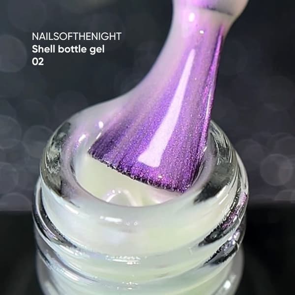 NAILSOFTHENIGHT Shell Bottle gel 02 - hvid-pink perle gel til styrkelse og reparation, 10 ml