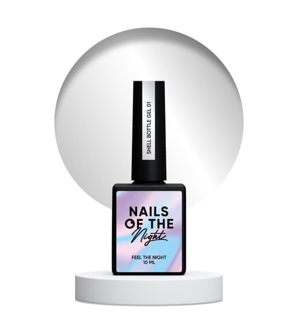 NAILSOFTHENIGHT Shell Bottle gel 01 - hvid-sølv perle gel til styrkelse og reparation, 10 ml