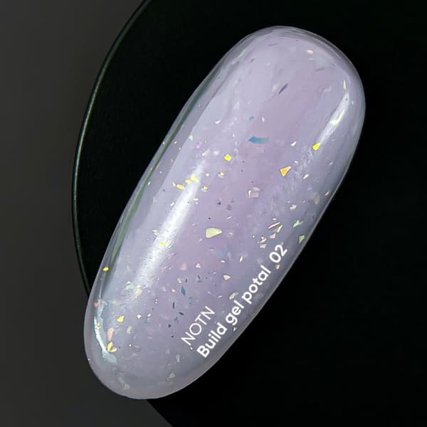 NAILSOFTHEDAY Build gel potal 02 - ljusrosa bygggelé med foliepartiklar, 15 ml