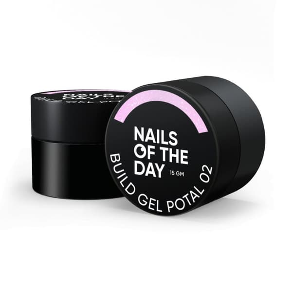 NAILSOFTHEDAY Build gel potal 02 - ljusrosa bygggelé med foliepartiklar, 15 ml