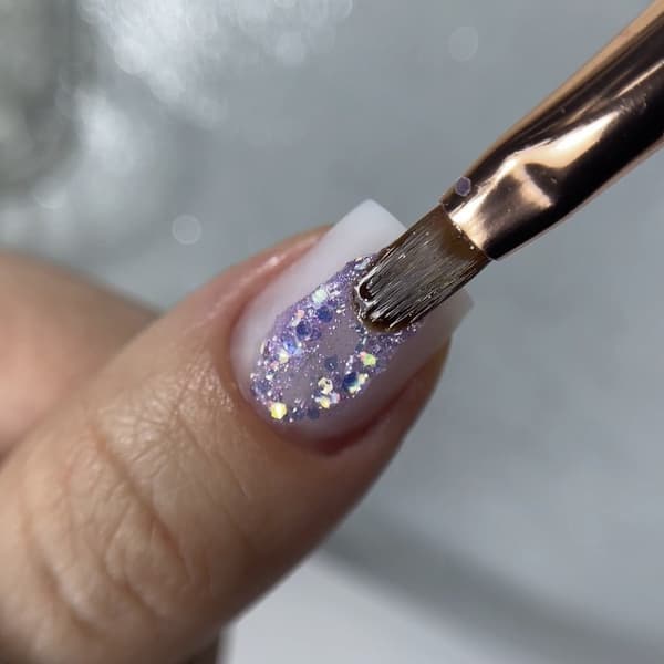 NAILSOFTHENIGHT Glitter gel 01 - lilla gel til dekorationer med glitter, 5 g