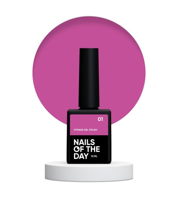 NAILSOFTHEDAY Vitrage 01 - lasimaalaus vaaleanpunainen hybridilakka, 10 ml
